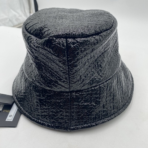 Maje Bucket Hat Black‎ Vinyl Textured Pattern New With Tags Size TU OSFM